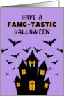 Have a Fangtastic Halloween Creepy Vampire Castle Bats Purple card