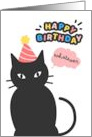 Sassy Black Cat Happy Birthday card