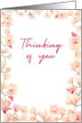 Thinking Of You Floral Frame Pink And Peach card