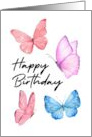 Happy Birthday Watercolor Butterflies card