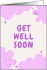 Get Well Soon Cute Purple Clouds card
