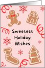 Sweetest Holiday Wishes Cute Christmas Gingerbread Cookies card