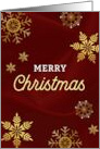 Merry Christmas Digital Gold Effect Snowflakes card