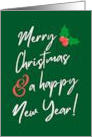 Merry Christmas And A Happy New Year Green card