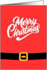 Merry Christmas Red Santa Suit And Belt card