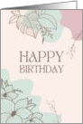 Happy Birthday Muted Colors Floral card