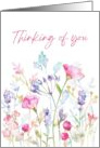 Thinking Of You Watercolor Delicate Floral card