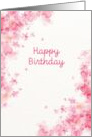 Happy Birthday Watercolor Flowers Border card