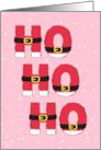 Ho Ho Ho Santa Laugh Merry Christmas Pink card