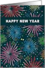 Happy New Year Cute Colorful Fireworks card