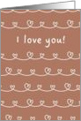 I Love You Cute Little Hearts Color of The Year 2025 Mocha Mousse card