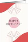 Happy Birthday Red And Pink Boho Style card