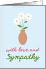 With Love And Sympathy Cute Vase With White Flowers card