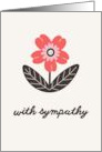 With Sympathy Simple Elegant Red Flower card