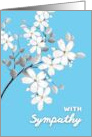 With Sympathy Blue Background With White Flowers card