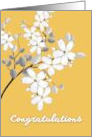 Congratulations Yellow Background With White Flowers card