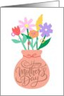 Happy Mother’s Day Cute Vase With Colorful Flowers card