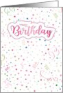 Happy Birthday Pink Confetti card