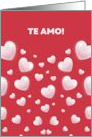 Te Amo Spanish Love Red Background With White Hearts card