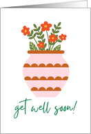 Get Well Soon Vase With Flowers card