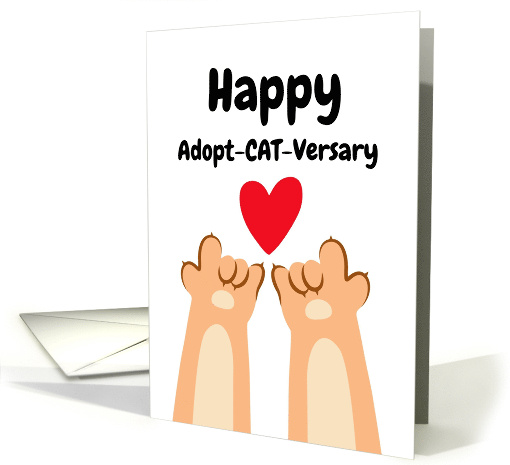 Happy Adopt Cat Versary Cat Adoption Anniversary card (1866924)