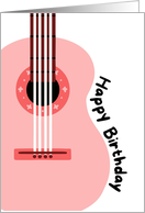 Happy Birthday Pink Guitar Music Lover card