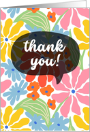 Colorful Flowers Thank You Blank card