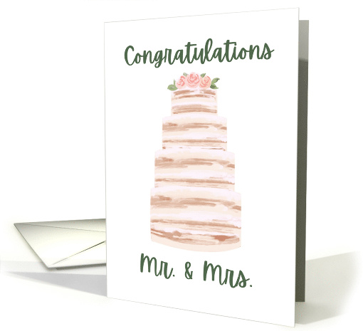 Congratulations Mr and Mrs Wedding Cake card (1870778)