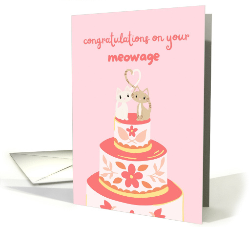 Congratulations On Your Marriage Cute Cats Blank card (1871180)