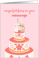 Congratulations On Your Marriage Cute Cats Blank card