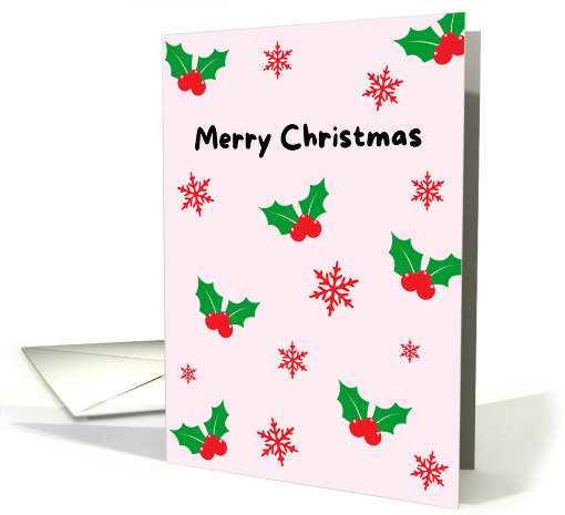 Merry Christmas Holly Snowflakes card (1871718)