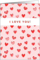 I Love You Little Red Hearts Blank card