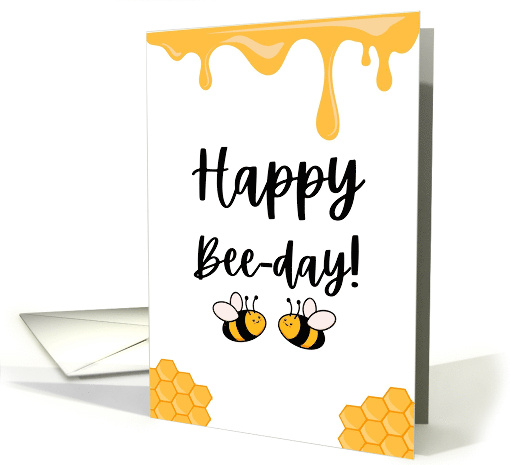 Happy Bee Day Cute Bees Birthday card (1875850)