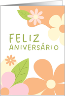 Feliz Aniversario Portuguese Happy Birthday Blank card