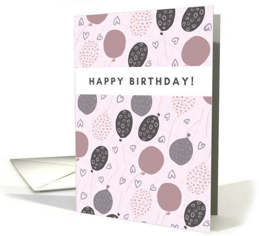 Happy Birthday Hearts And Balloons card (1876846)