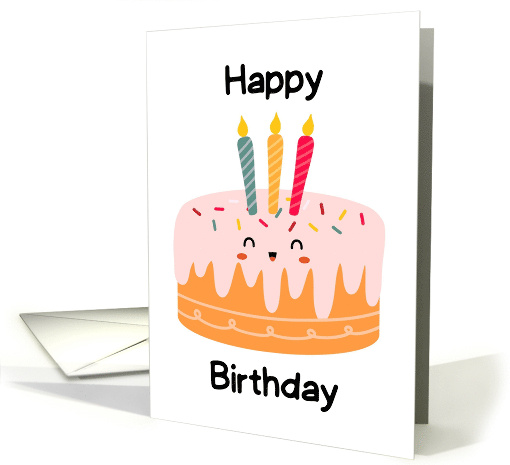 Happy Birthday Cute Smiley Cake card (1879062)