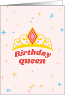 Birthday Queen Crown Cute Happy Birthday card