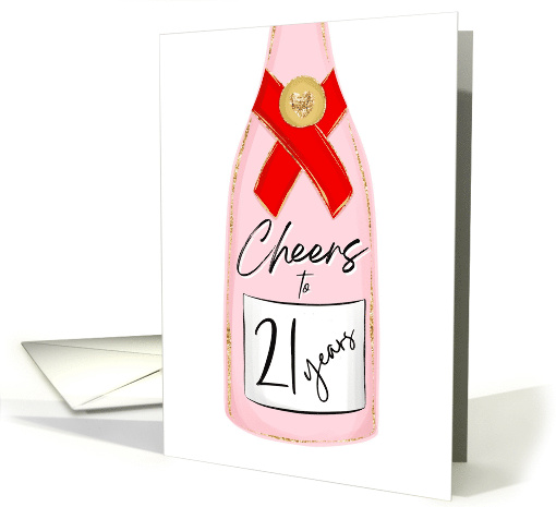 Cheers to 21 Years Happy Birthday Champagne Bottle card (1880916)
