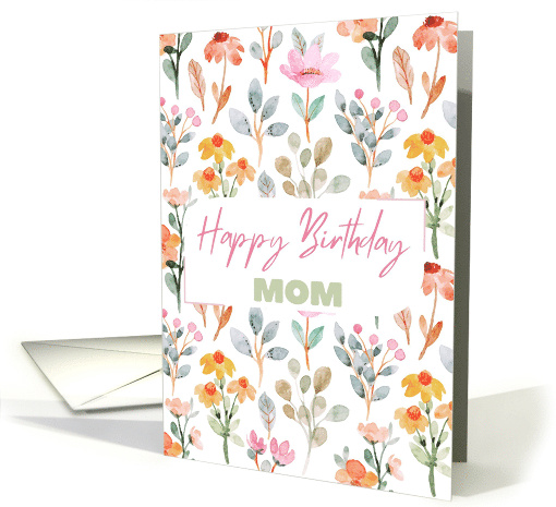 Happy Birthday Mom Cute Flowers Mother card (1881050)