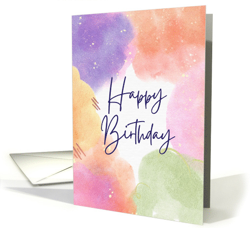 Happy Birthday Colorful Watercolor card (1883960)
