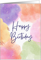 Happy Birthday Colorful Watercolor card