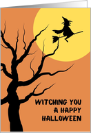 Witching You A Happy Halloween Spooky Tree With Witch card