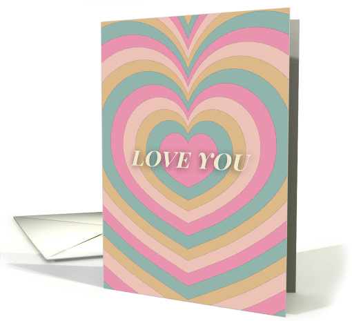 Love You Retro Heart Ripple Effect card (1885704)