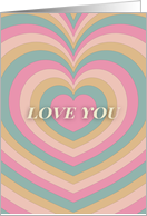 Love You Retro Heart Ripple Effect card
