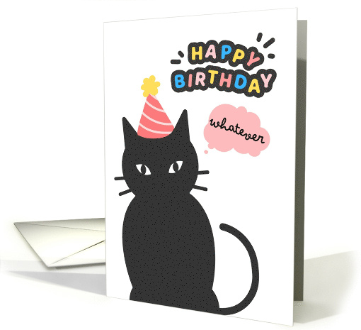 Sassy Black Cat Happy Birthday card (1886040)