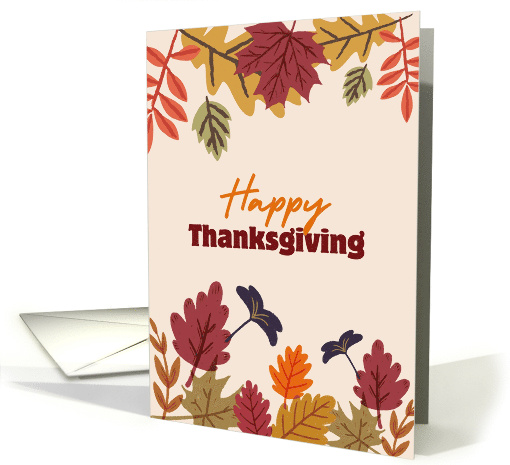 Happy Thanksgiving Fall Autumn Foliage Leaves card (1886884)