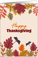 Happy Thanksgiving Fall Autumn Foliage Leaves card