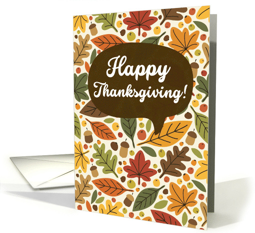 Happy Thanksgiving Fall Autumn Leaves And Acorns card (1888480)