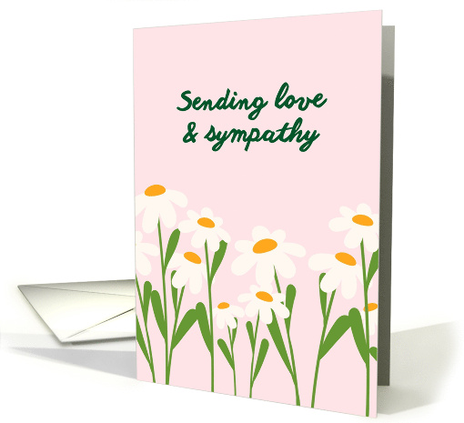 Sending Love And Sympathy Condolences White Flowers card (1888644)