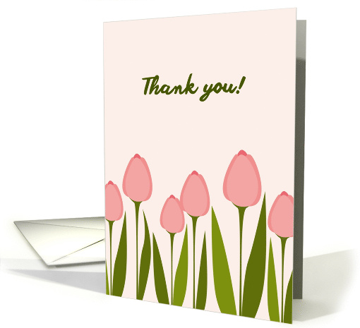 Thank You Cute Pink Tulips card (1889082)